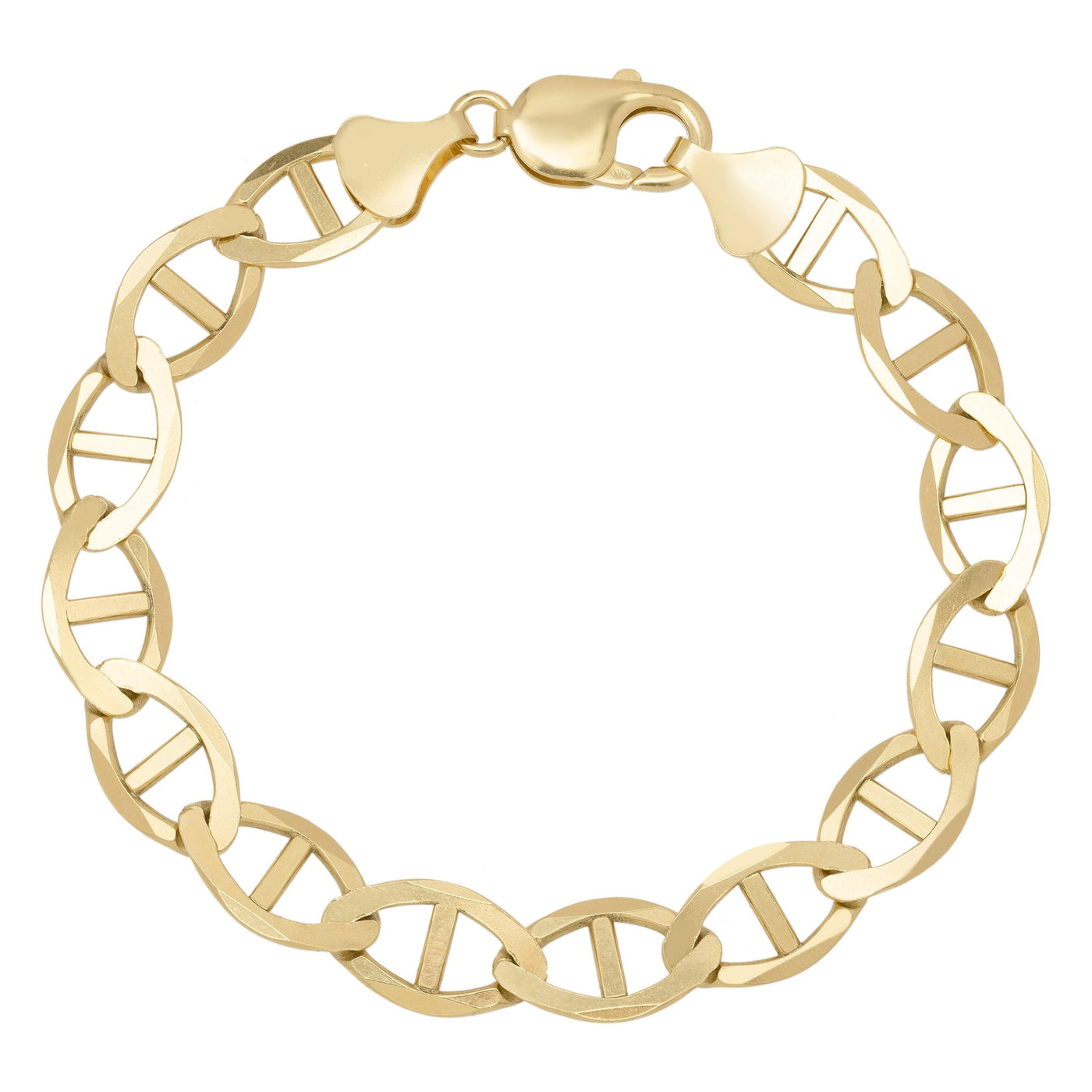 Italian 18K Gold Puffy Mariner Link Bracelet – Tenenbaum Jewelers