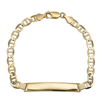 Mariner Link ID Bracelet 10K Yellow Gold - Solid - bayamjewelry