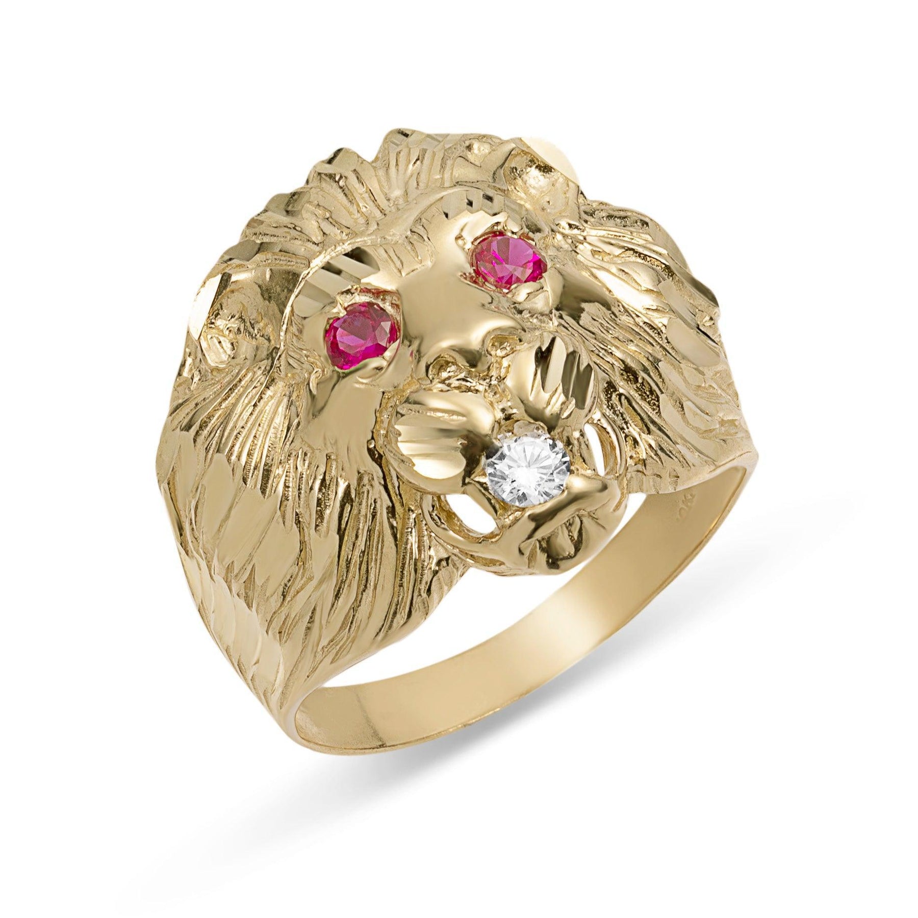 15 ct. t.w. Diamond Lion Head Signet Ring in 18kt Gold Over Sterling |  Ross-Simons