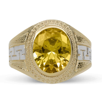 Men's Birthstone Ring Solid 10K Yellow Gold - bayamjewelry