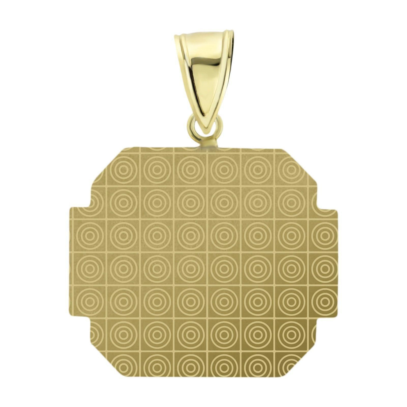 Men's Medusa Medallion Diamond Cut Pendant Charm 10K Yellow Gold - bayamjewelry
