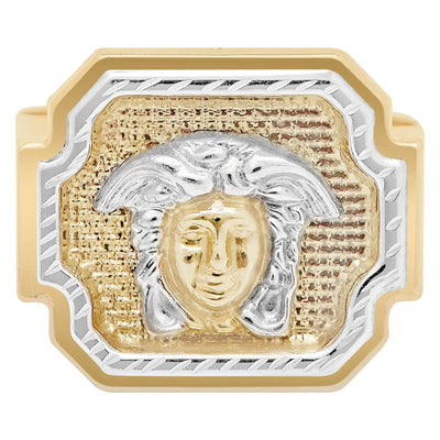 Men's Medusa Two-Tone Ring 10K Yellow Gold Size 10 - bayamjewelry