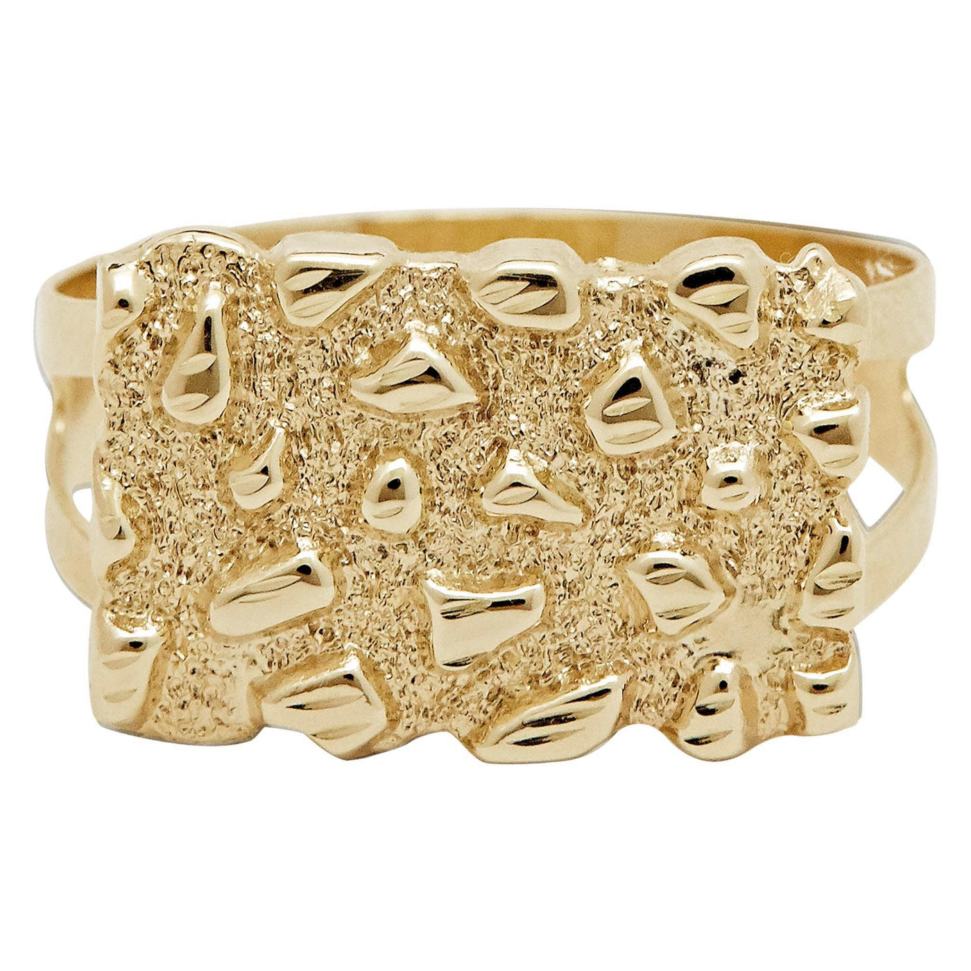 Men's Rectangle Nugget Ring 10K Yellow Gold Size 11 - bayamjewelry