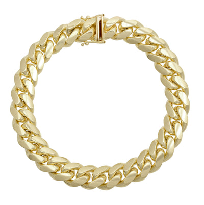 Miami Cuban Link Bracelet 14K Yellow Gold - Solid - bayamjewelry