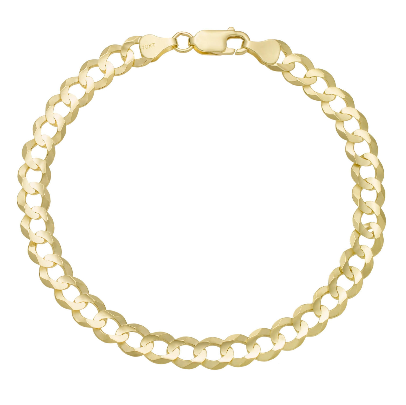 Miami Curb Link Anklet 10K Yellow Gold - Solid - bayamjewelry