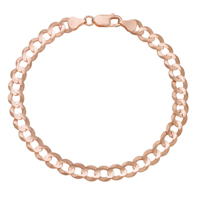 Miami Curb Link Chain Bracelet 14K Rose Gold - Solid - bayamjewelry