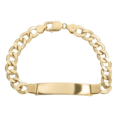 Miami Curb Link ID Bracelet 10K Yellow Gold - Hollow - bayamjewelry