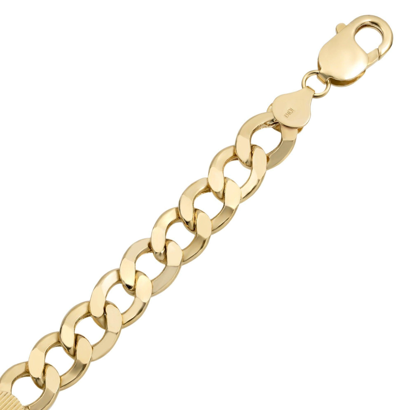 Miami Curb Link ID Bracelet 10K Yellow Gold - Hollow - bayamjewelry