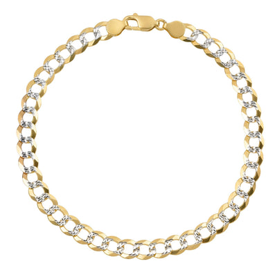Miami Curb Link Pave Anklet 14K Yellow Gold - bayamjewelry