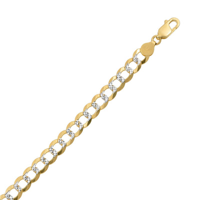 Miami Curb Link Pave Anklet 14K Yellow Gold - bayamjewelry