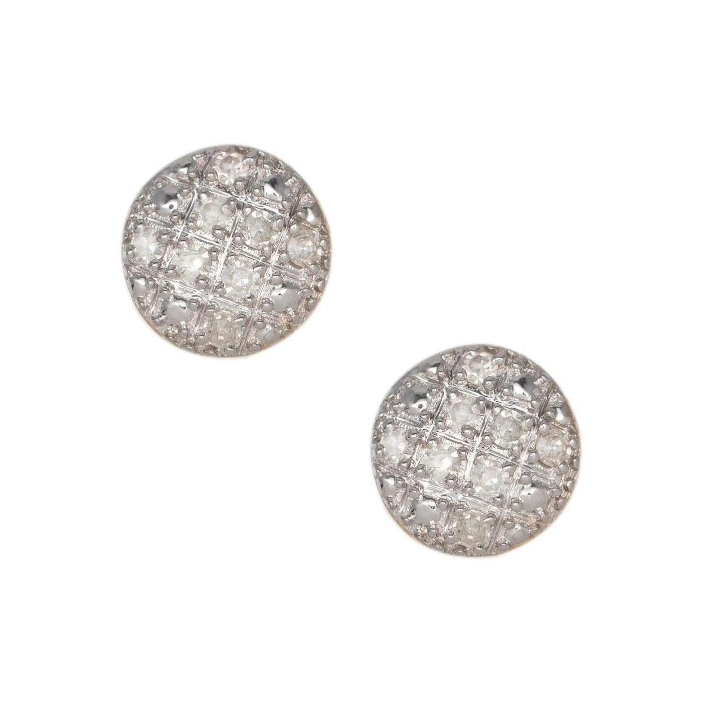 Micro-Pavé Round Diamond Stud Earrings 0.09ct 10K Yellow Gold - bayamjewelry