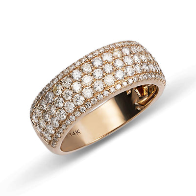 Multi-Row Band Diamond Ring 2.23ct 14K Yellow Gold - bayamjewelry