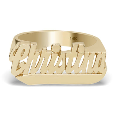 Name Ring 14K Gold - Style 10 - bayamjewelry