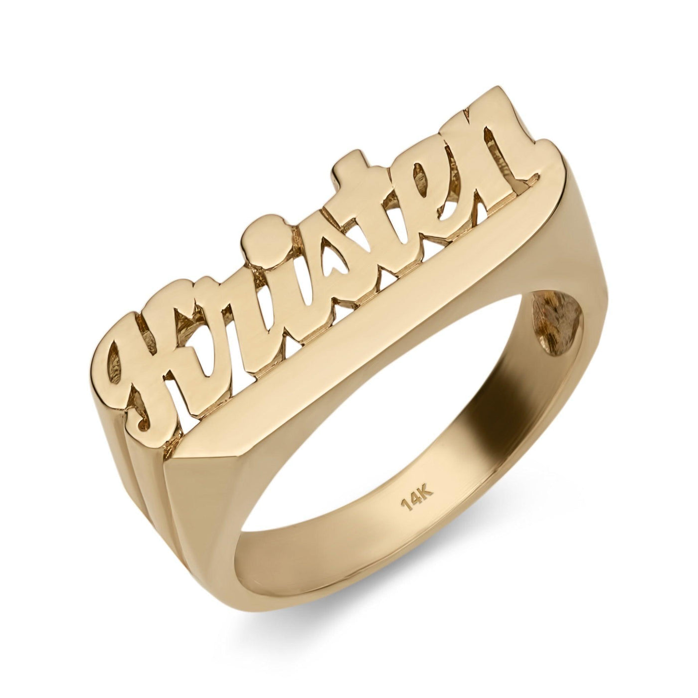 Name Ring 14K Gold - Style 22 - bayamjewelry