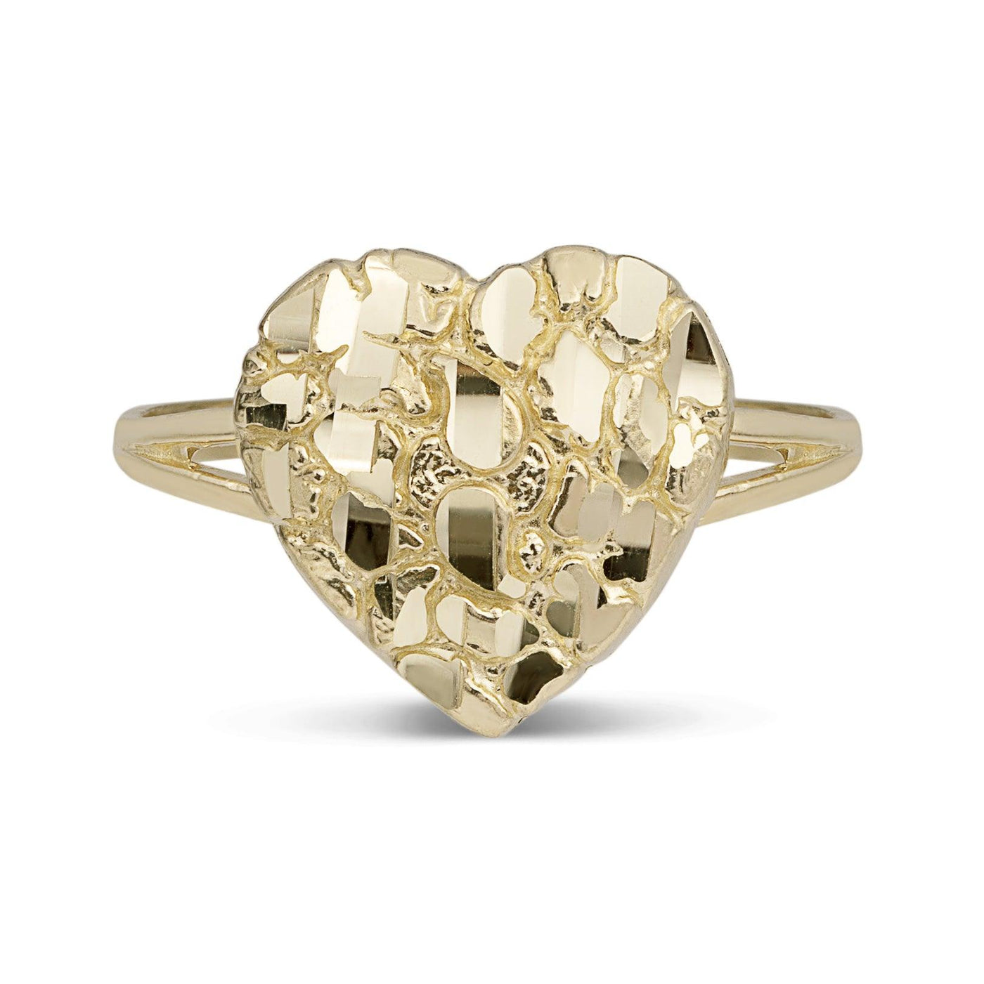 Nugget Heart Ring 10K Yellow Gold - bayamjewelry