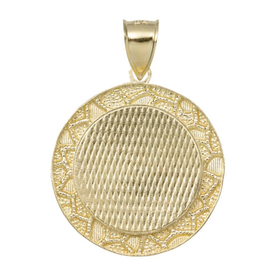 Nugget Medallion Pendant Solid 10K Yellow Gold - bayamjewelry