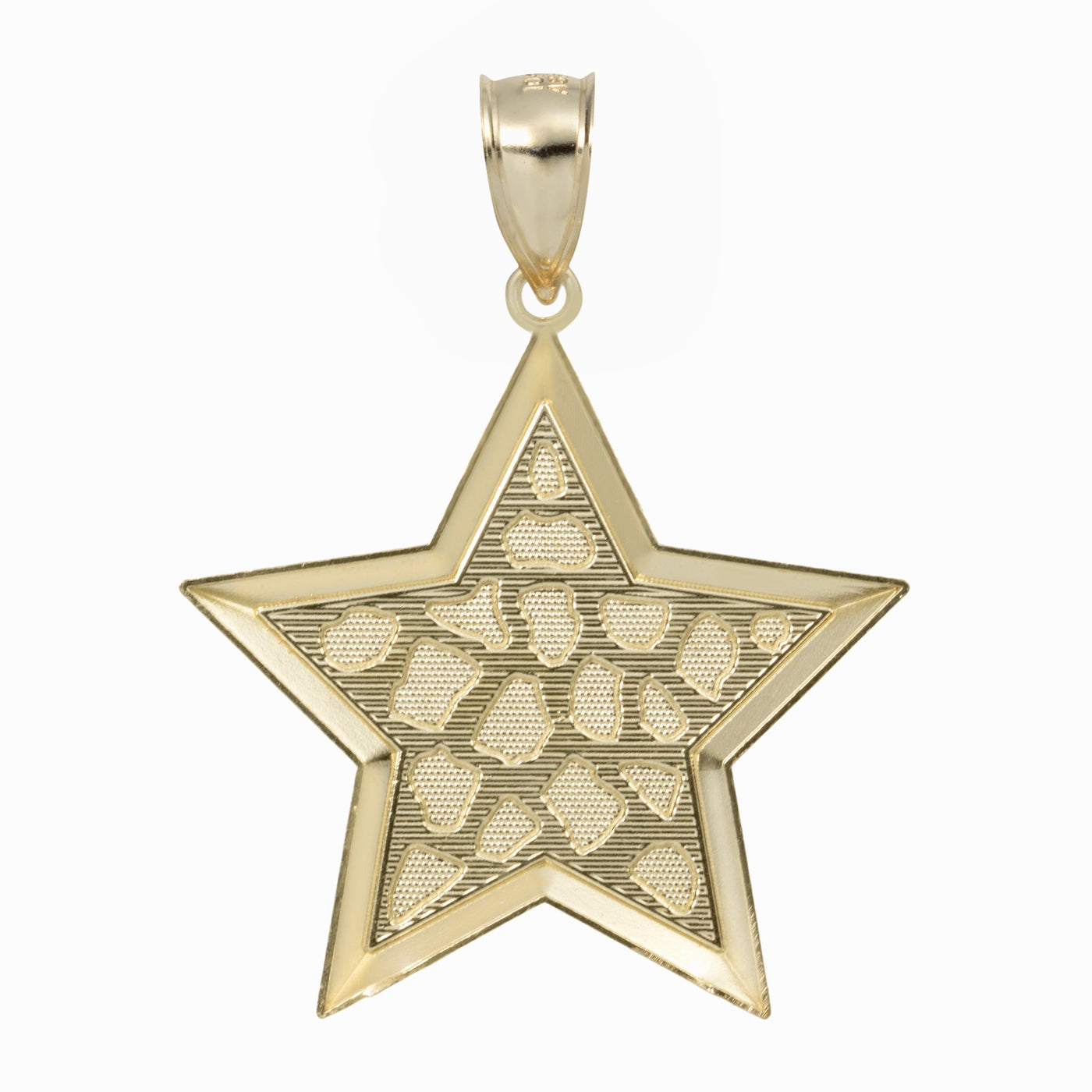 Nugget Star Shaped Pendant 10K Yellow Gold - bayamjewelry