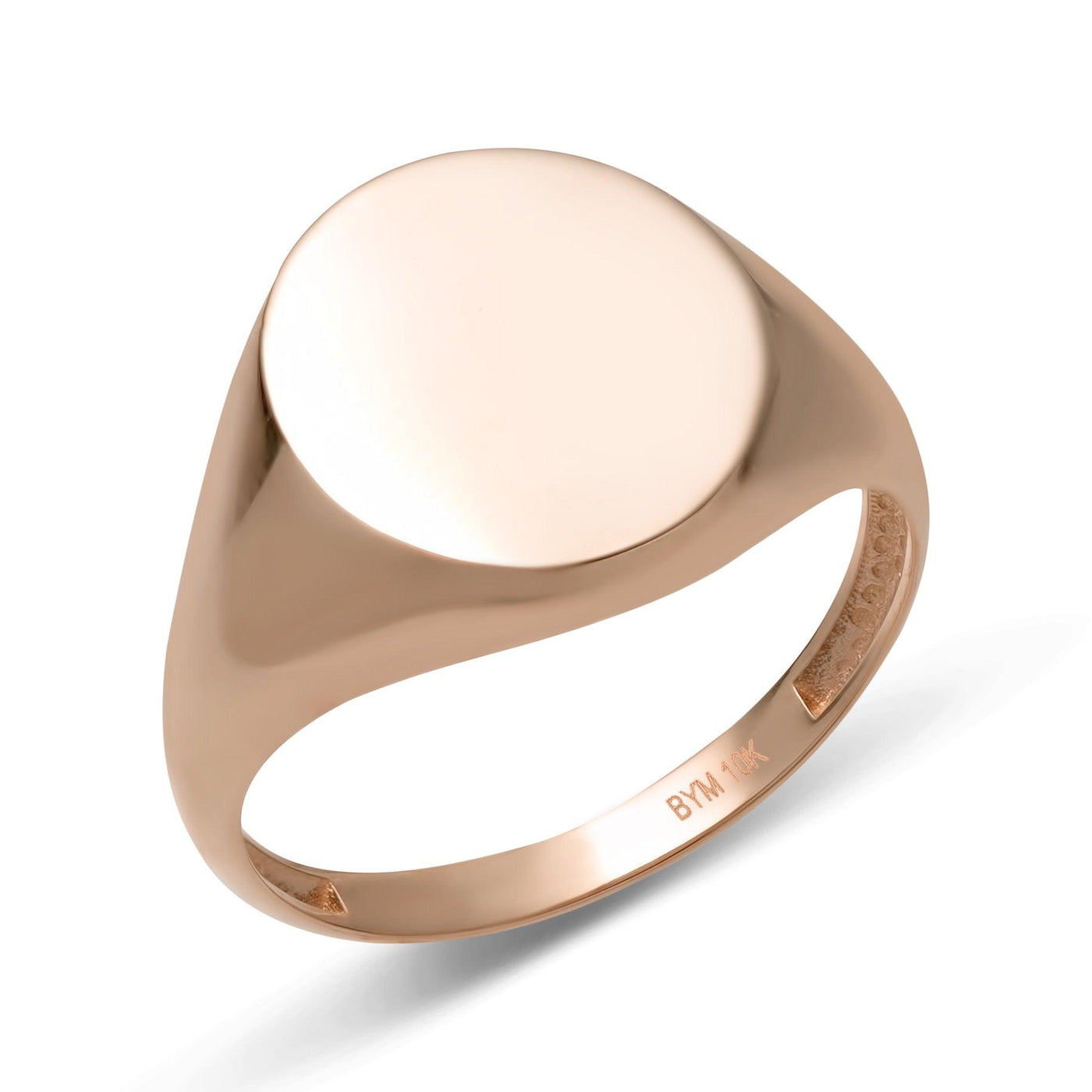 Oval Signet Ring Solid 10K Rose Gold - bayamjewelry