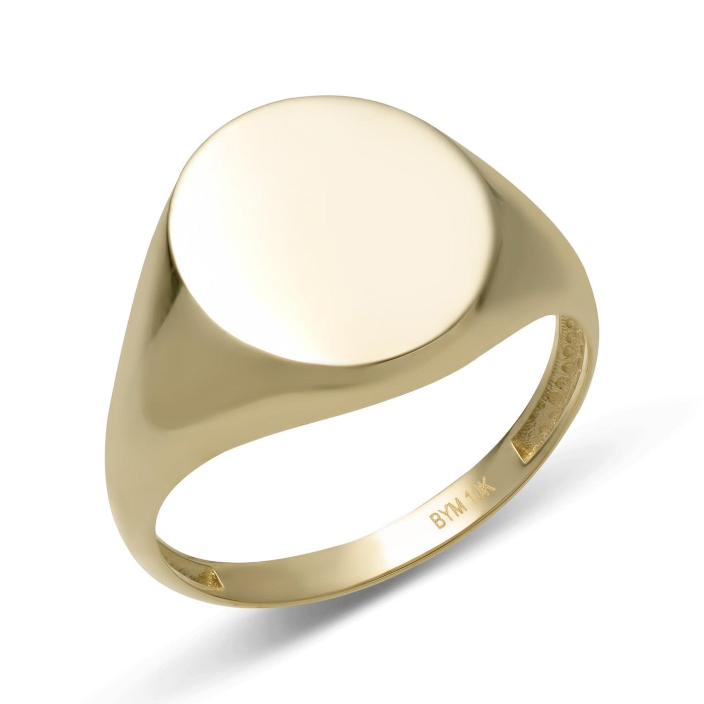 Oval Signet Ring Solid 10K Yellow Gold - bayamjewelry