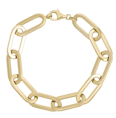 Paperclip Link Bracelet 10K Yellow Gold - Hollow - bayamjewelry