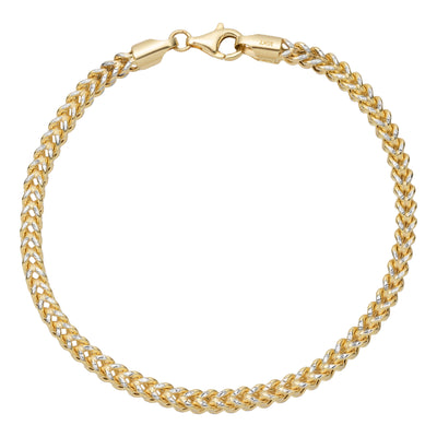 Pavé Franco Link Anklet 10K Yellow Gold - Hollow - bayamjewelry