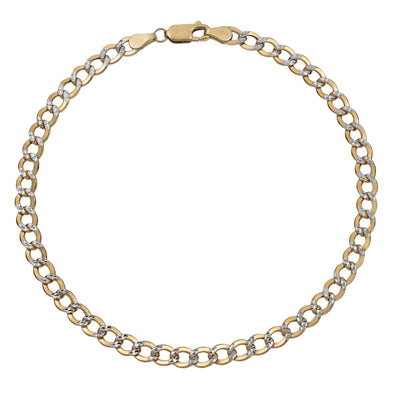 Pavé Miami Curb Link Anklet 10K Yellow Gold - Hollow - bayamjewelry
