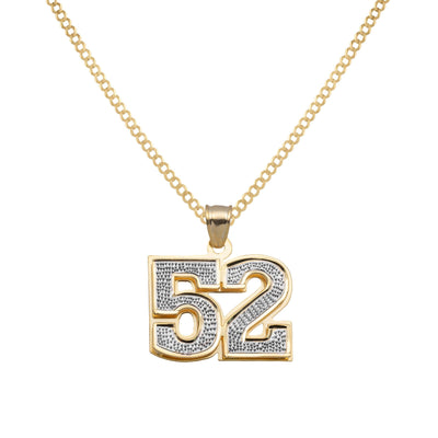 Personalized Number Necklace 14K Gold - Style 152 - bayamjewelry