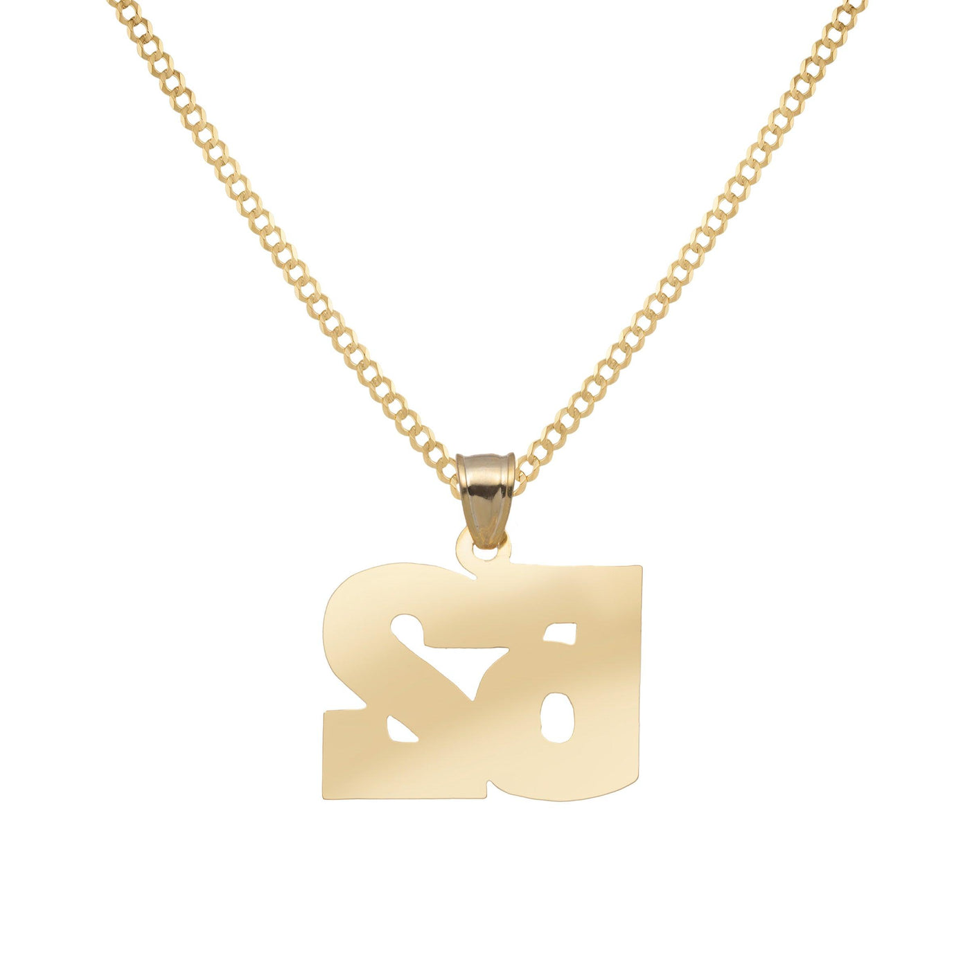 Personalized Number Necklace 14K Gold - Style 152 - bayamjewelry