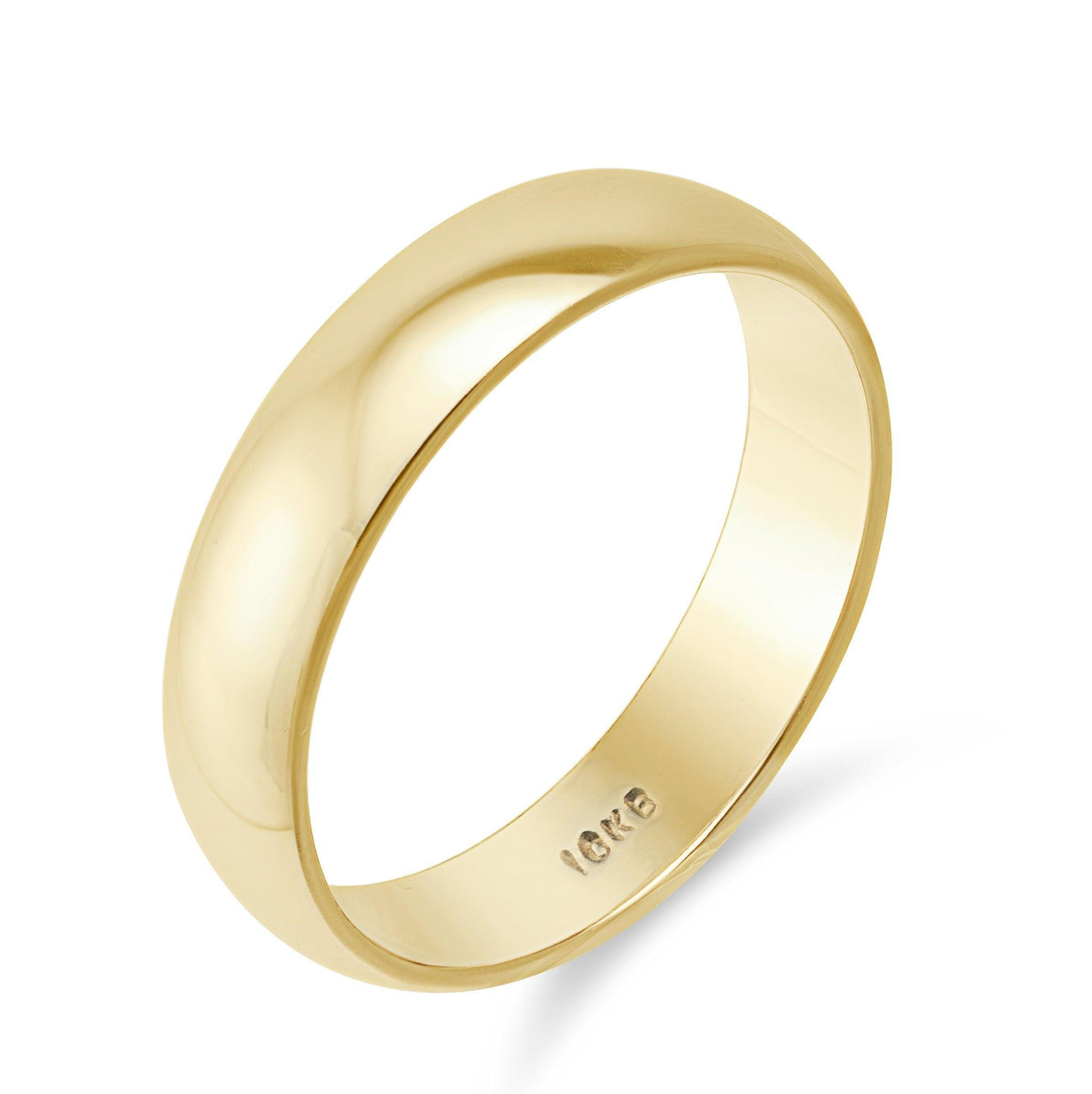 Polished Wedding Band Ring Solid 10K Gold - bayamjewelry