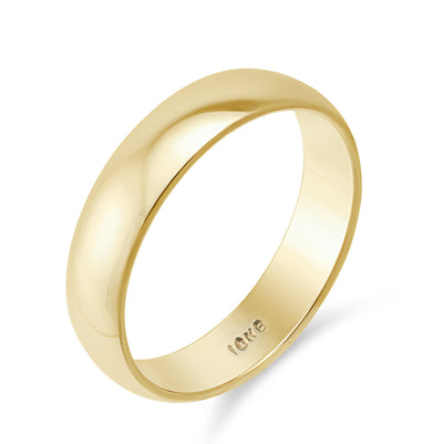 Polished Wedding Band Ring Solid 10K Gold - bayamjewelry