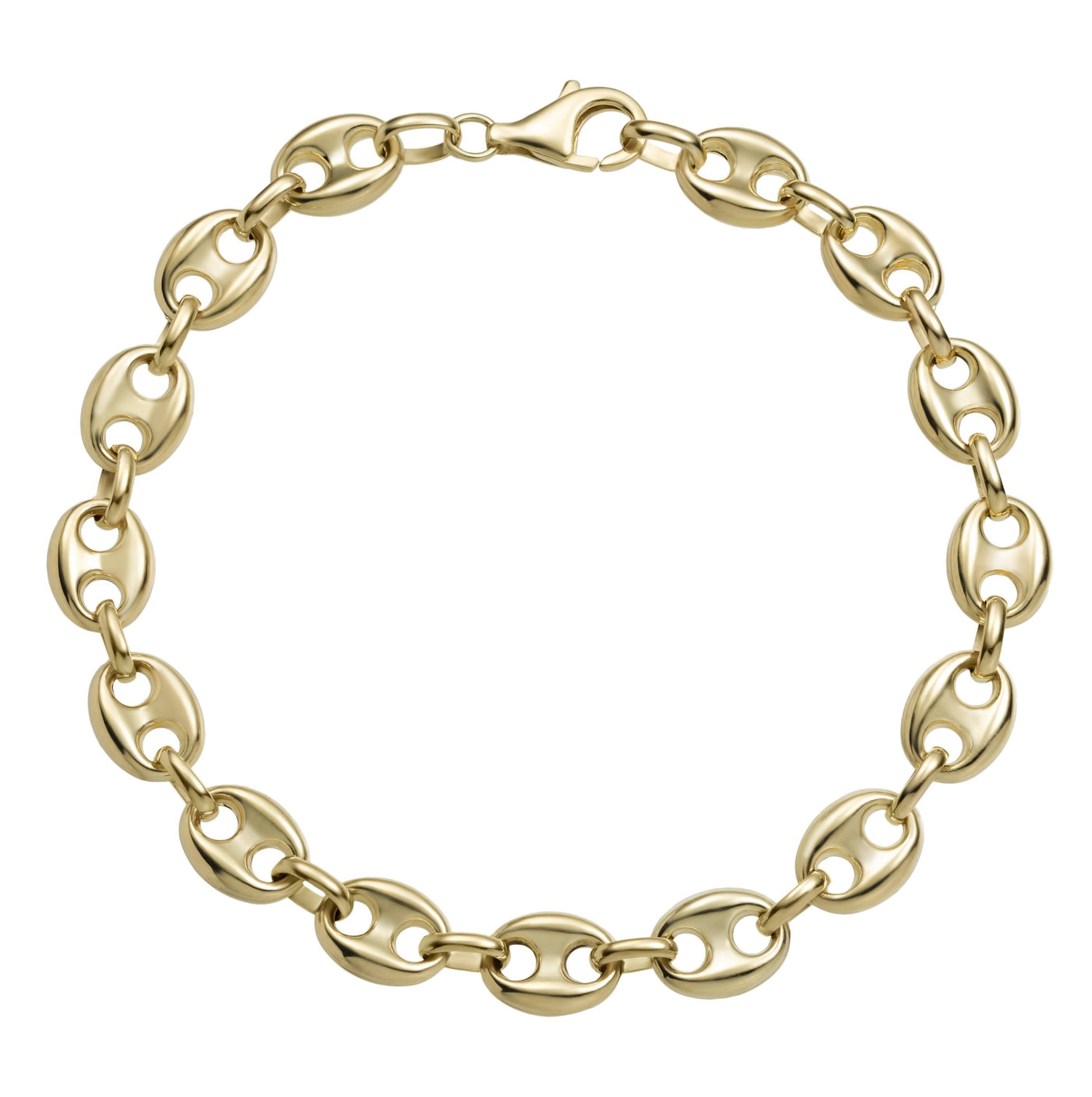 14K Gold Large Curb Link Chain Bracelet