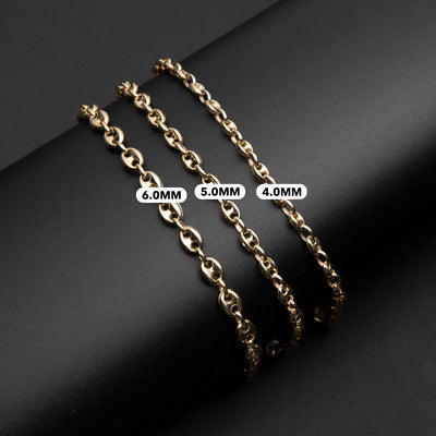 Puffed Gucci Link Chain Bracelet 14K Yellow Gold - Hollow - bayamjewelry