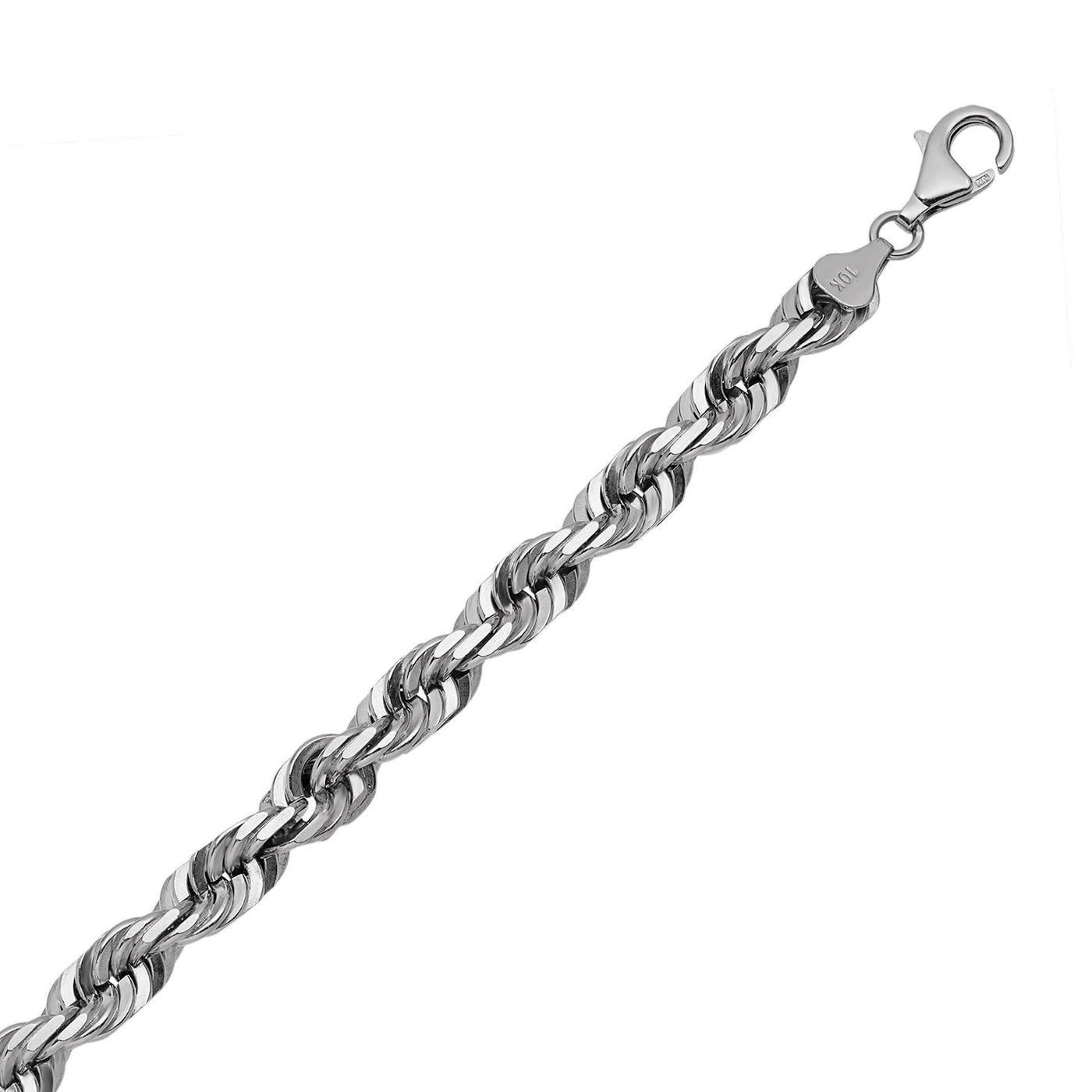 Rope Chain Bracelet 10K White Gold - Solid - bayamjewelry