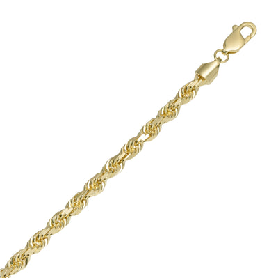 Rope Chain Bracelet 10K Yellow Gold - Solid - bayamjewelry