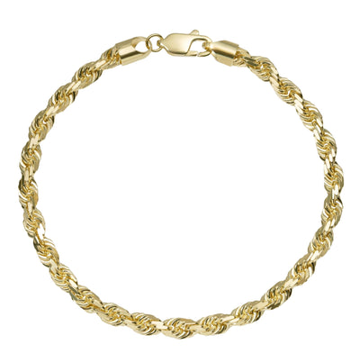 Rope Chain Bracelet 14K Yellow Gold - Solid - bayamjewelry