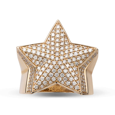 Star Diamond Ring 2.03ct 14K Yellow Gold - bayamjewelry