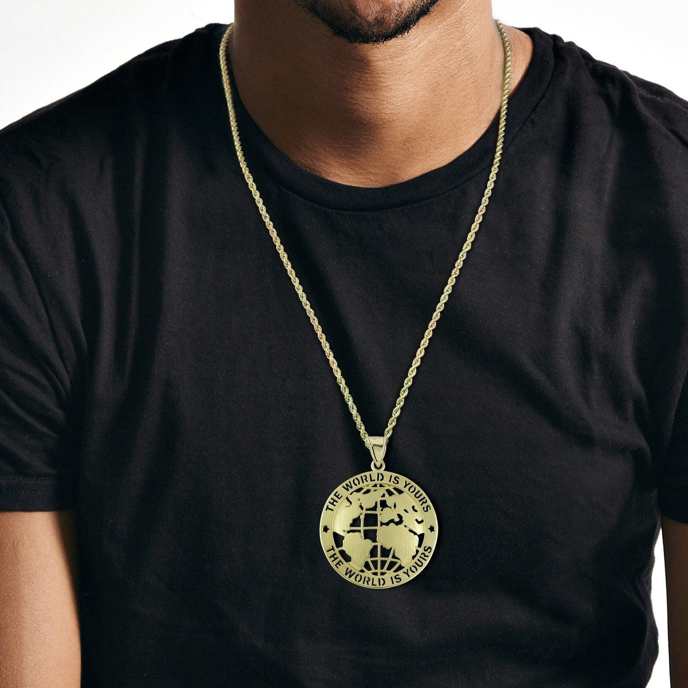 "The World is Yours" Pendant 10K Yellow Gold - bayamjewelry