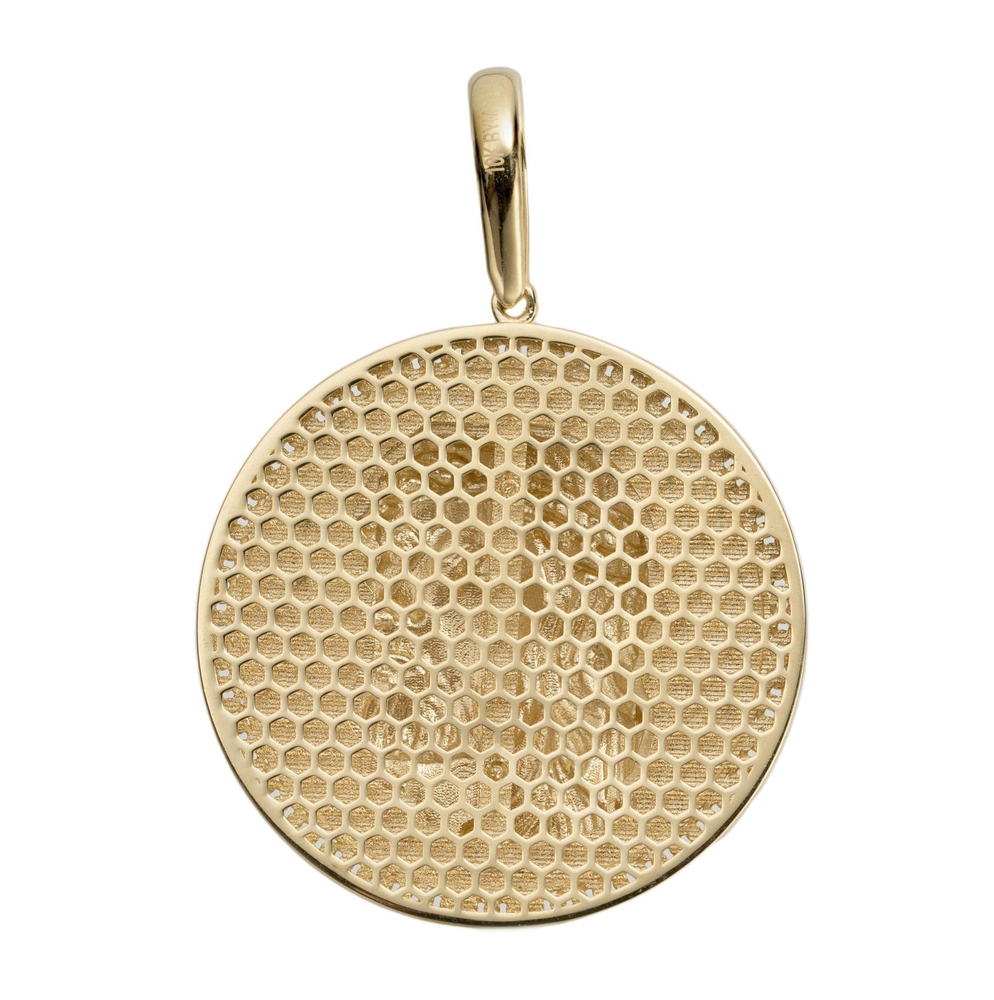 Two-Tone Jesus Medallion Pendant 10K Yellow Gold - bayamjewelry