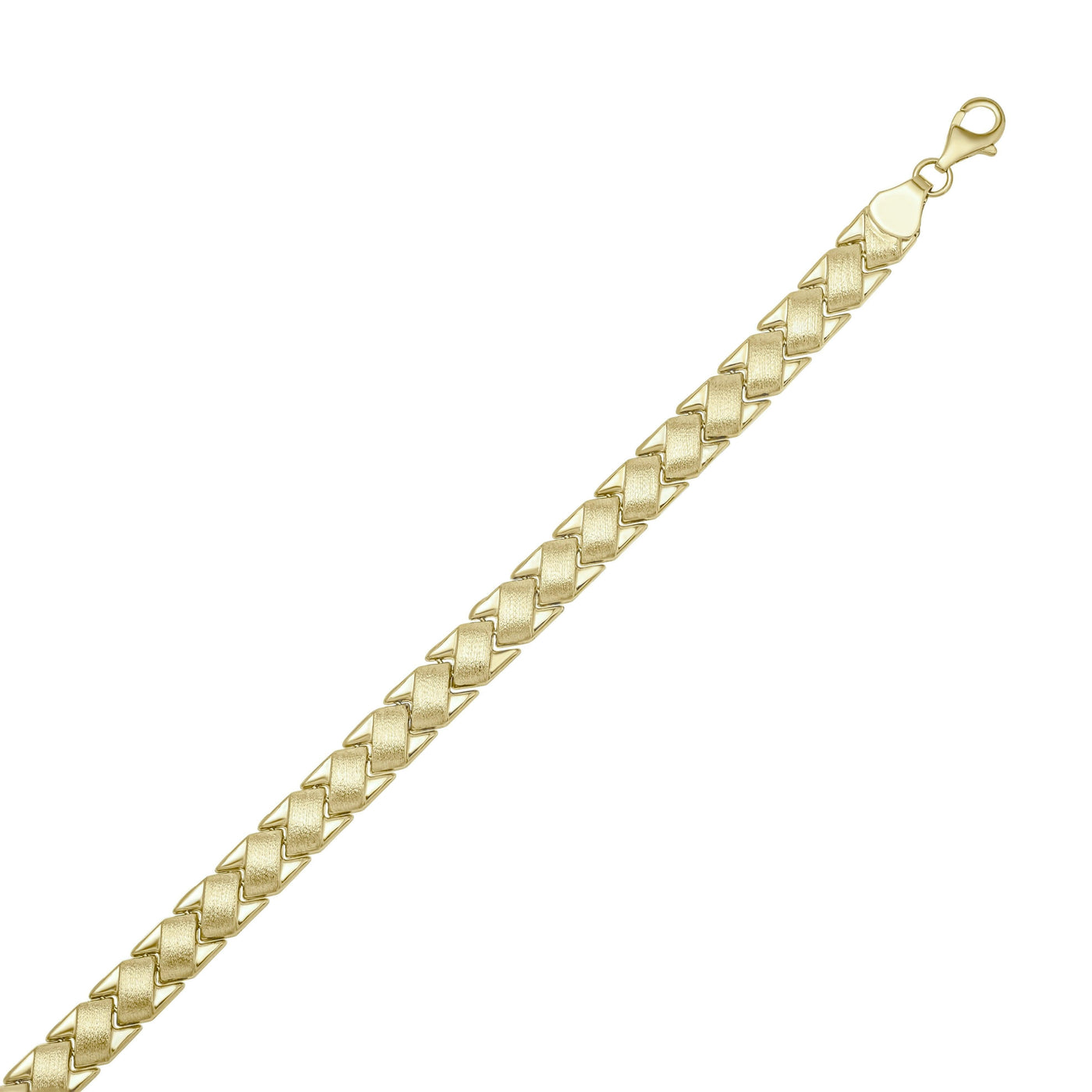 Wheat Railroad Stampato Necklace 10K Yellow Gold - bayamjewelry