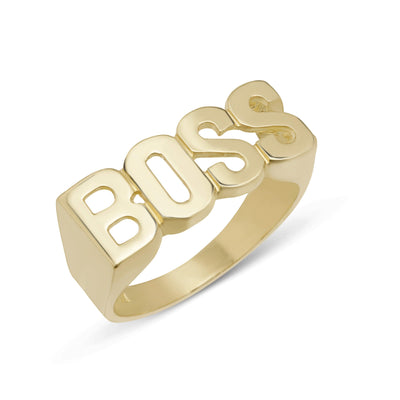 Women's "Boss" Ring Solid 10K Yellow Gold - bayamjewelry