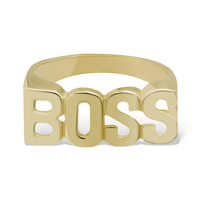 Women's "Boss" Ring Solid 10K Yellow Gold - bayamjewelry