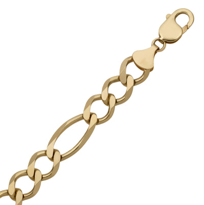 Women's Figaro Link Bracelet 10K Yellow Gold - Solid - bayamjewelry