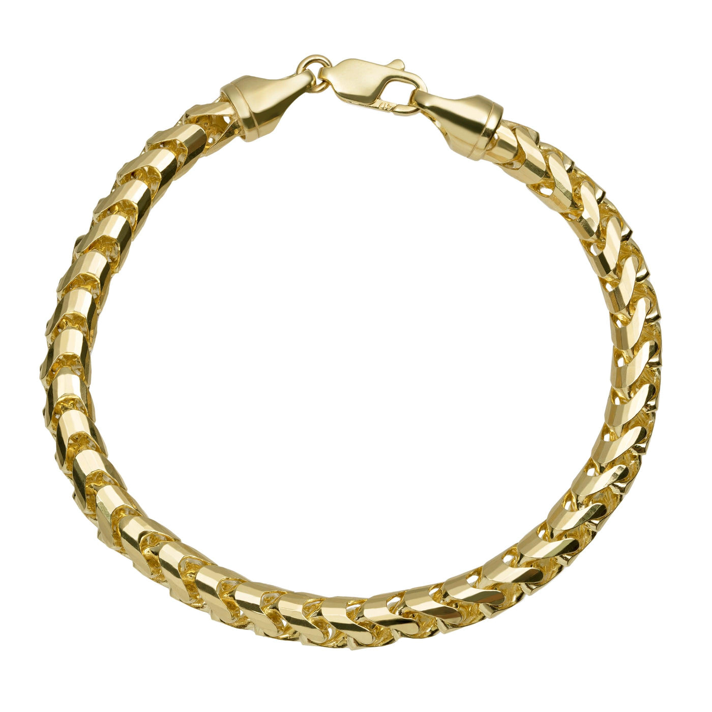 Women's Franco Chain Bracelet 10K Yellow Gold - Solid - bayamjewelry