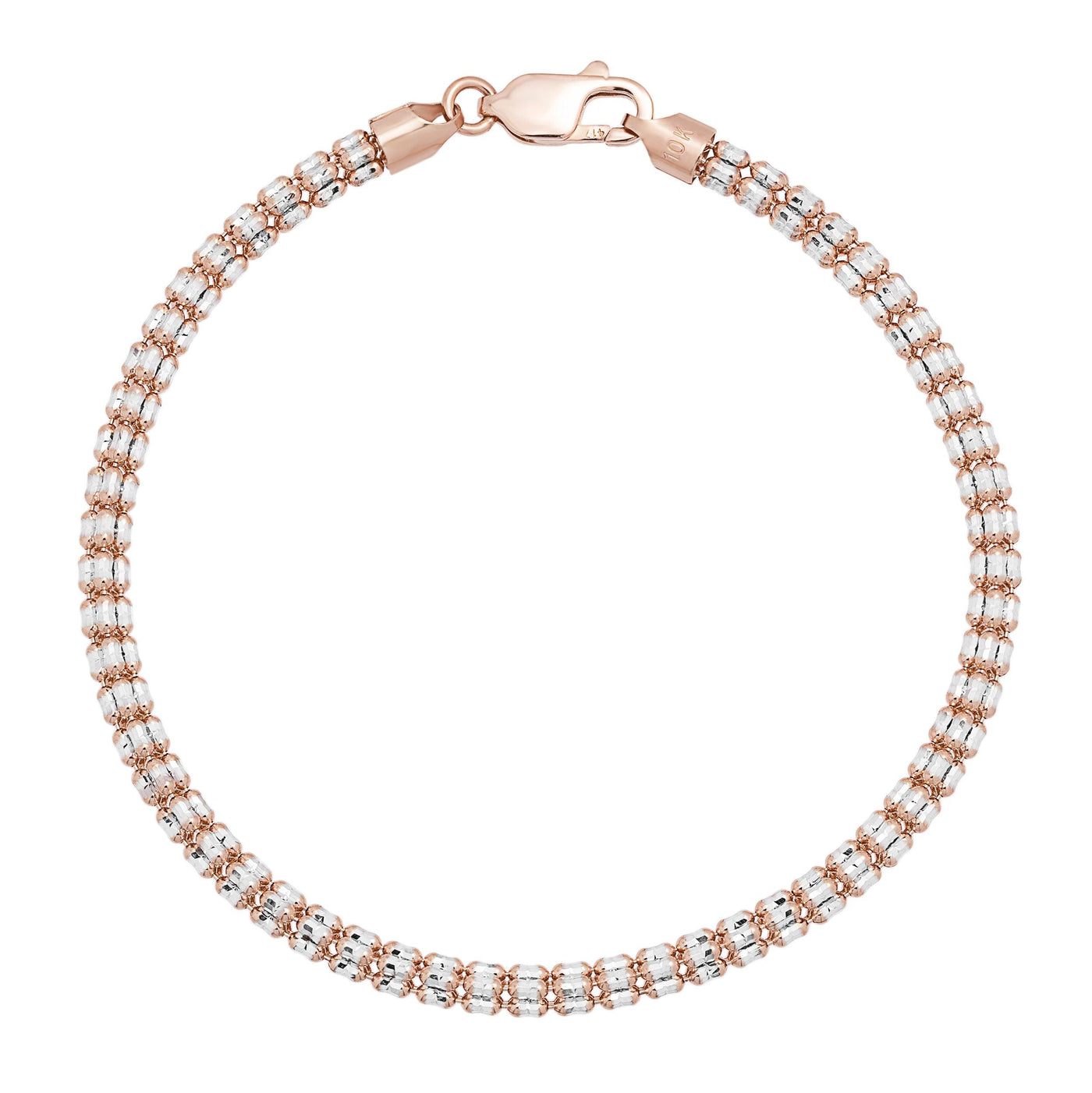 Women's Ice Chain Bracelet 10K White Rose Gold - bayamjewelry