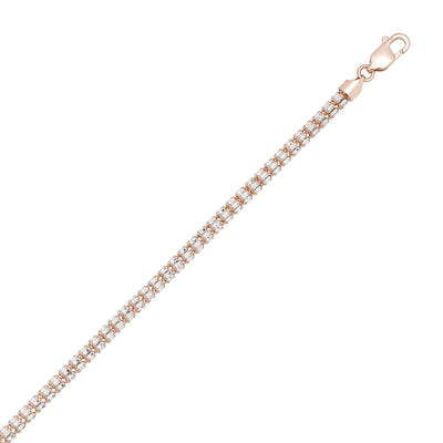 Women's Ice Chain Bracelet 10K White Rose Gold - bayamjewelry