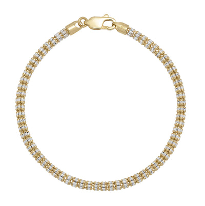 Women's Ice Chain Bracelet 10K Yellow White Gold - bayamjewelry