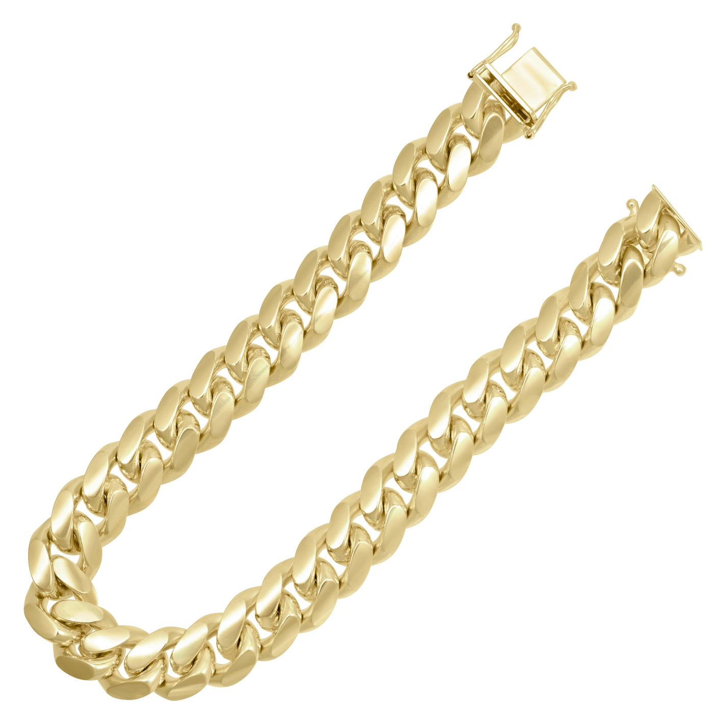 Women's Miami Cuban Link Chain Bracelet 10K Yellow Gold - Solid - bayamjewelry