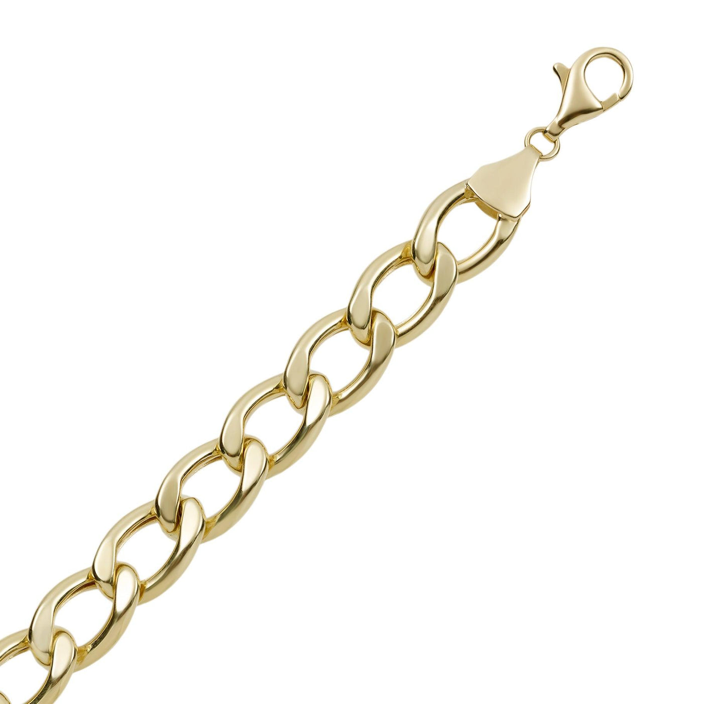Women's Miami Link Curb Chain Bracelet 10K Yellow Gold - Hollow - bayamjewelry