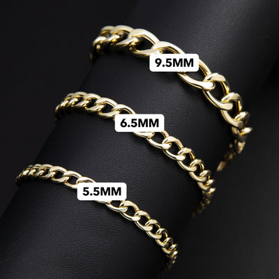 Women's Miami Link Curb Chain Bracelet 10K Yellow Gold - Hollow - bayamjewelry