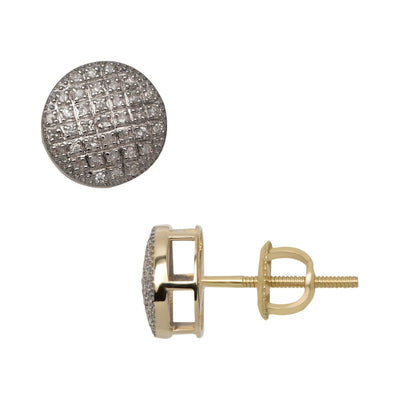 Women's Micro-Pavé Round Diamond Stud Earrings 0.34ct 10K Yellow Gold - bayamjewelry